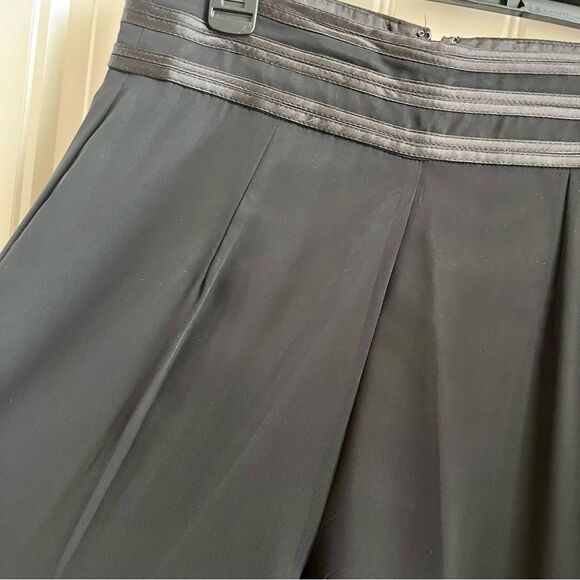 cachet wide leg evening pants palazzo solid black sheer overlay size small - Picture 3 of 9